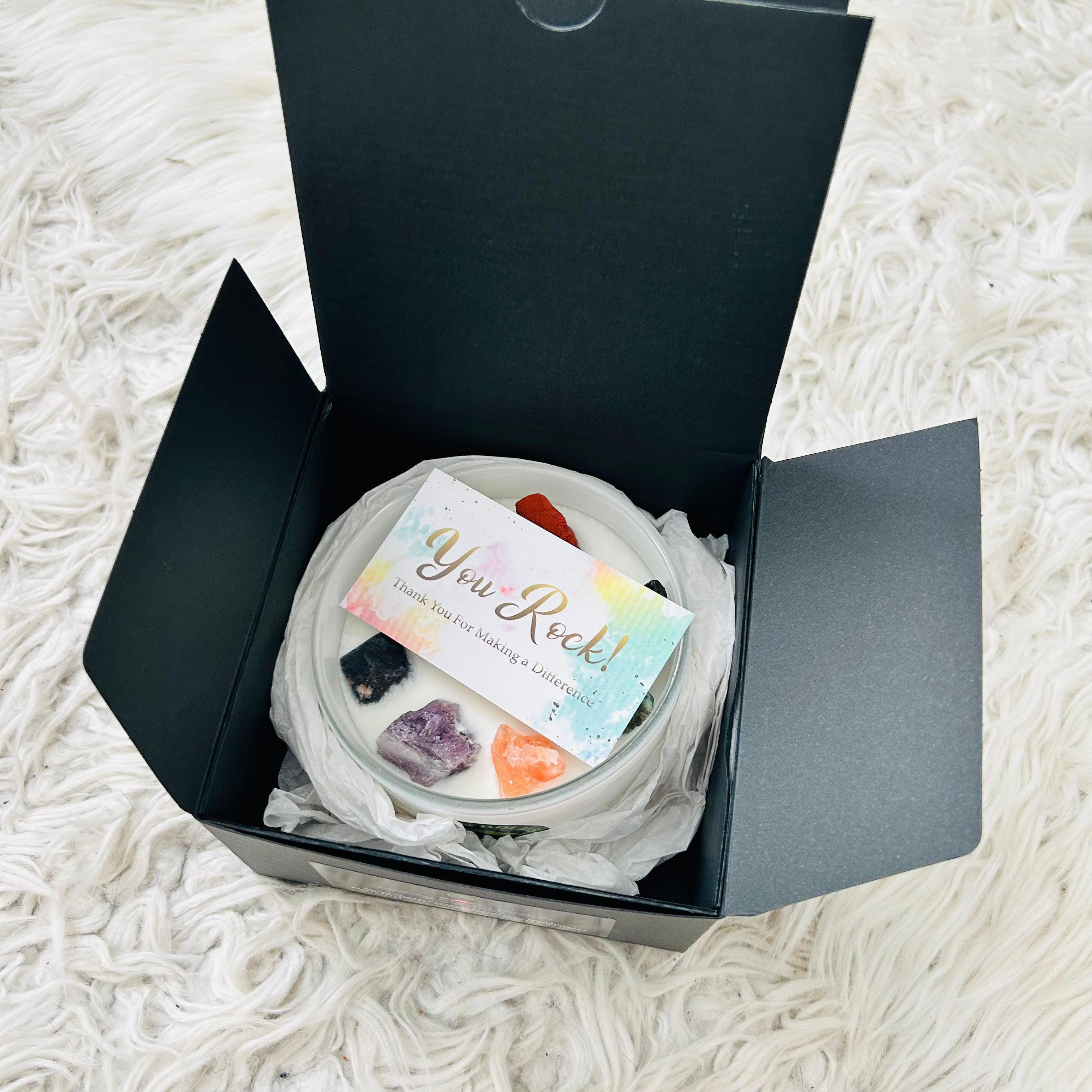 Seven healing crystal chakra soy candle